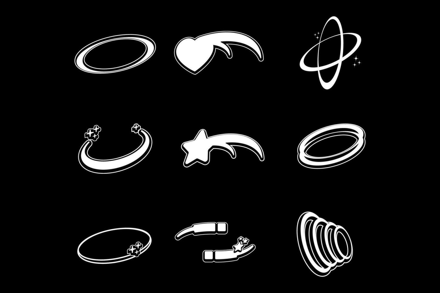 Y2k Element shape collection pack 24648800 Vector Art at Vecteezy