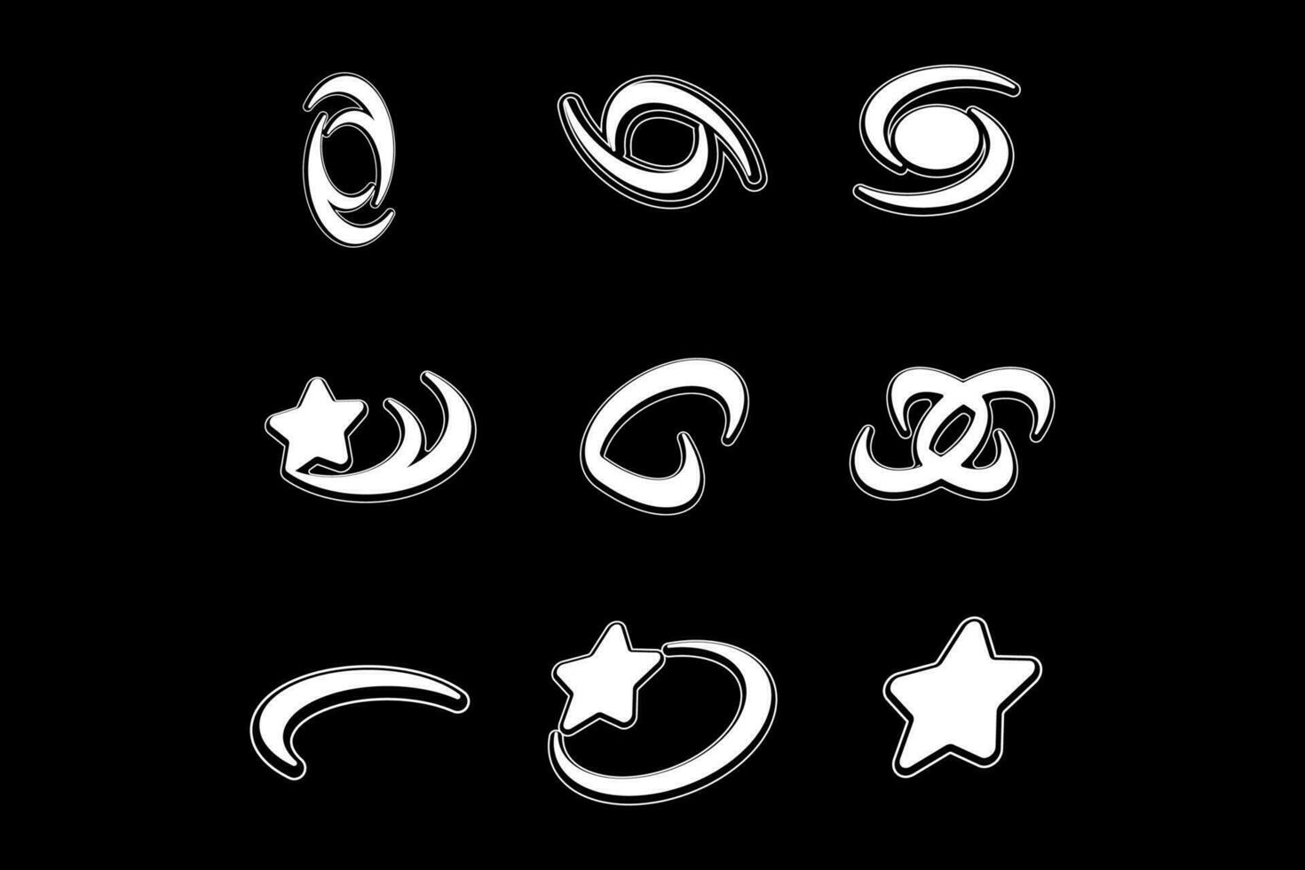 Y2k Element shape collection pack vector