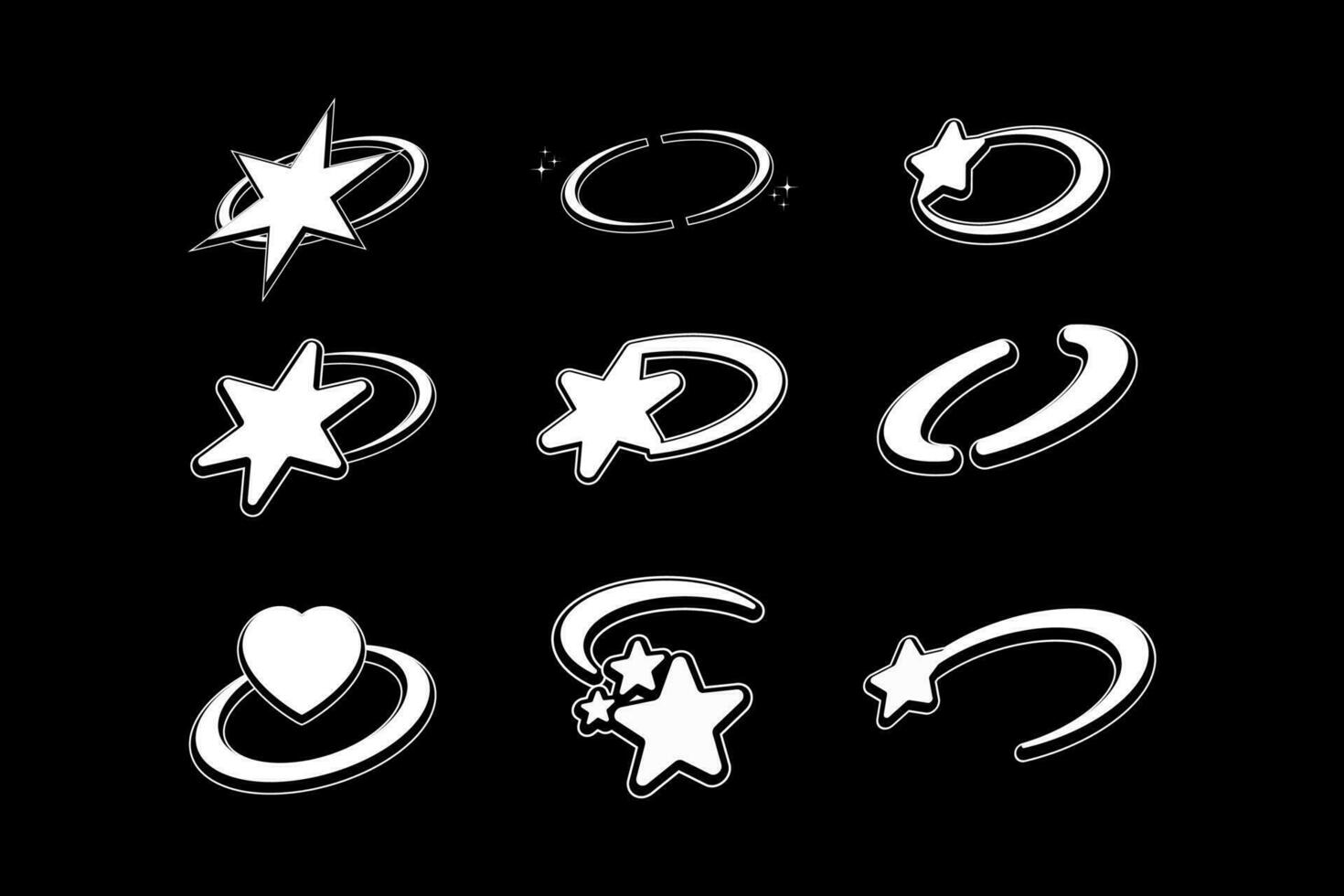 Y2k Element shape collection pack vector