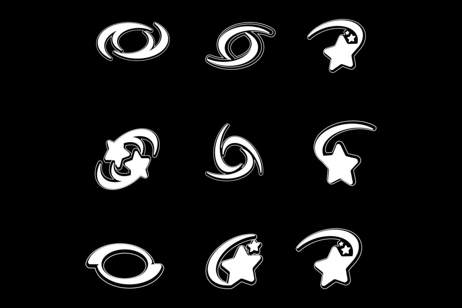 Y2k Element shape collection pack vector