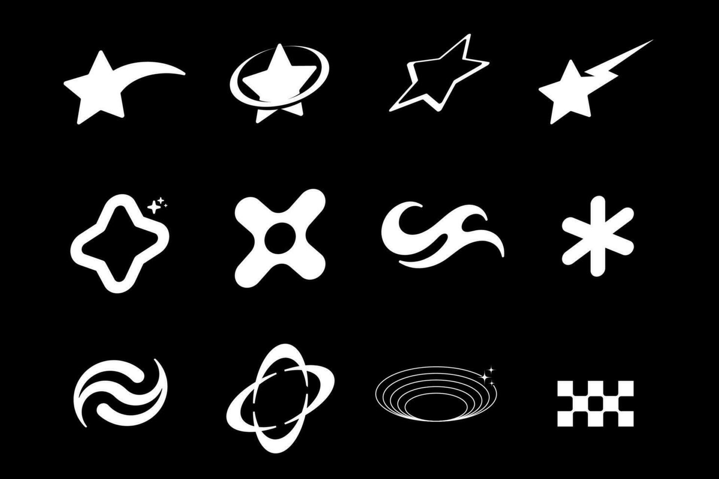 Y2k Element shape collection pack vector