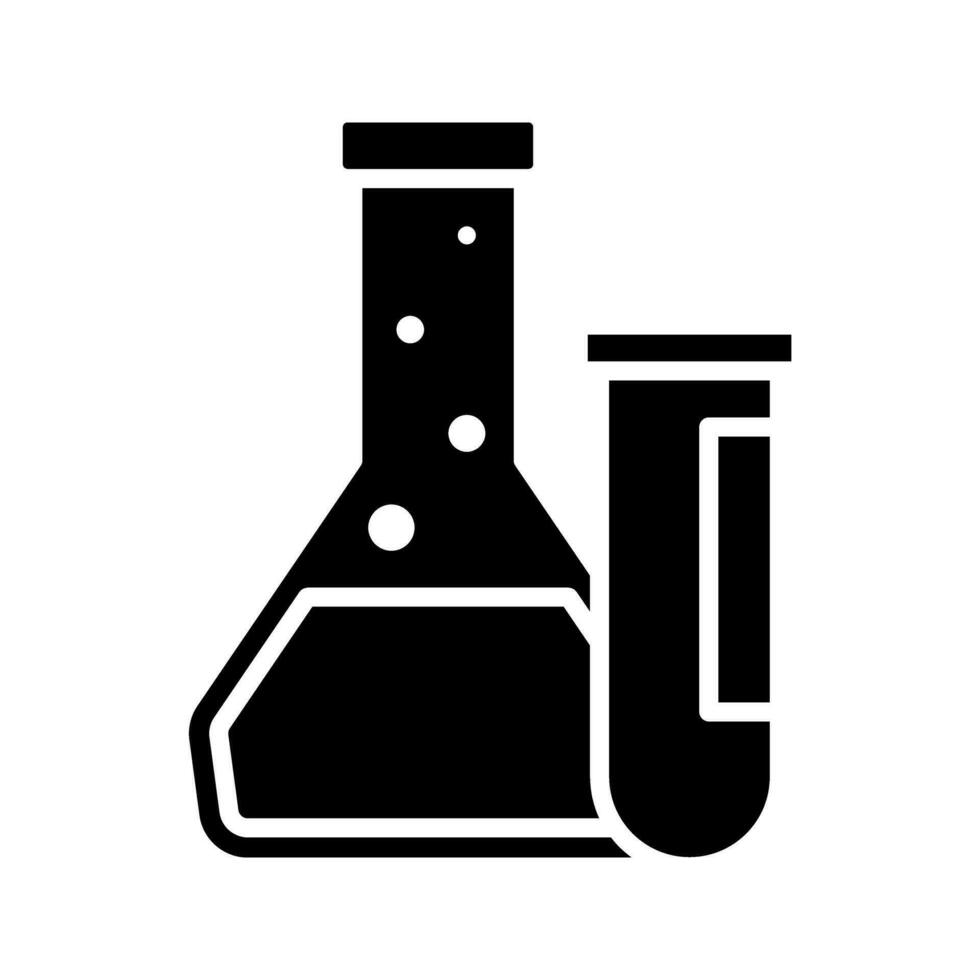 laboratory flask with test tube icon vector
