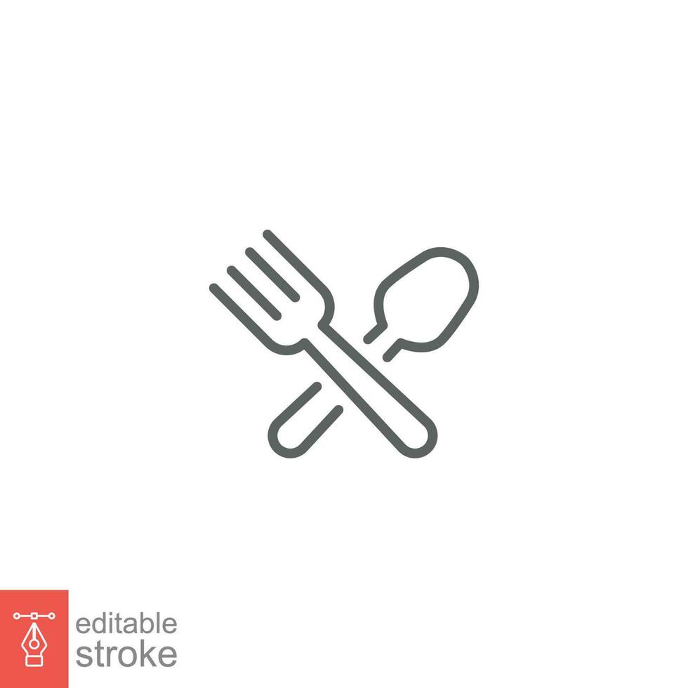 Baby spoon and fork thin line icon outline symbol Vector Image