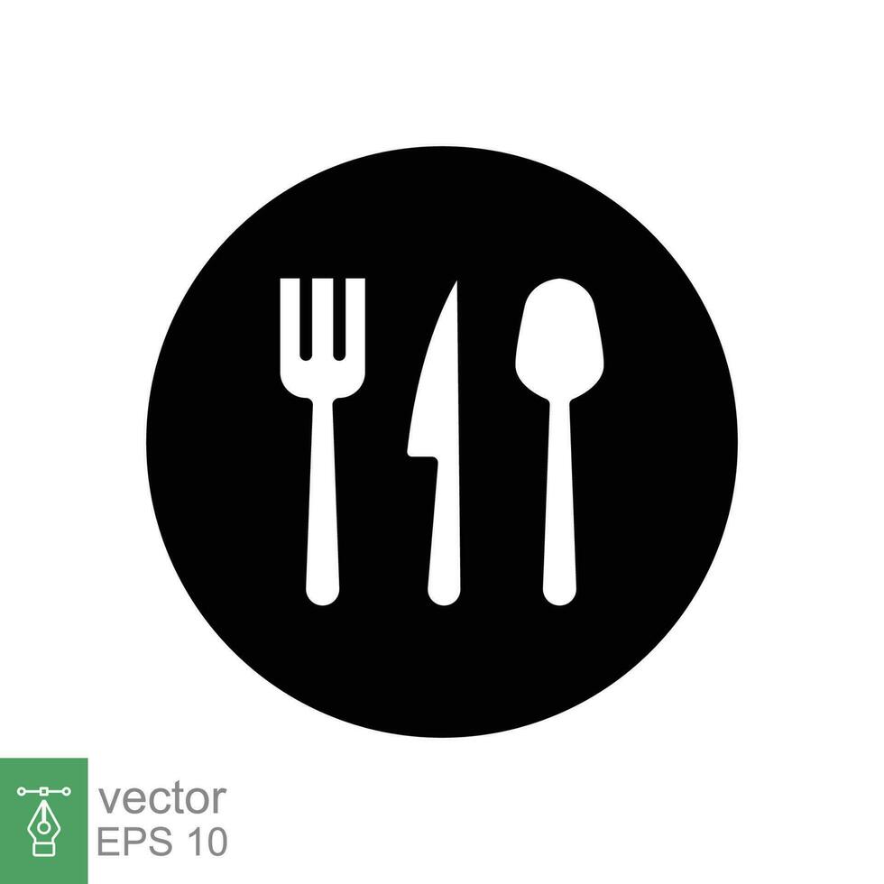 Cutlery icon. Simple solid style. Spoon, forks, knife, silverware, tableware, restaurant business concept. Black silhouette, glyph symbol. Vector illustration isolated on white background. EPS 10.