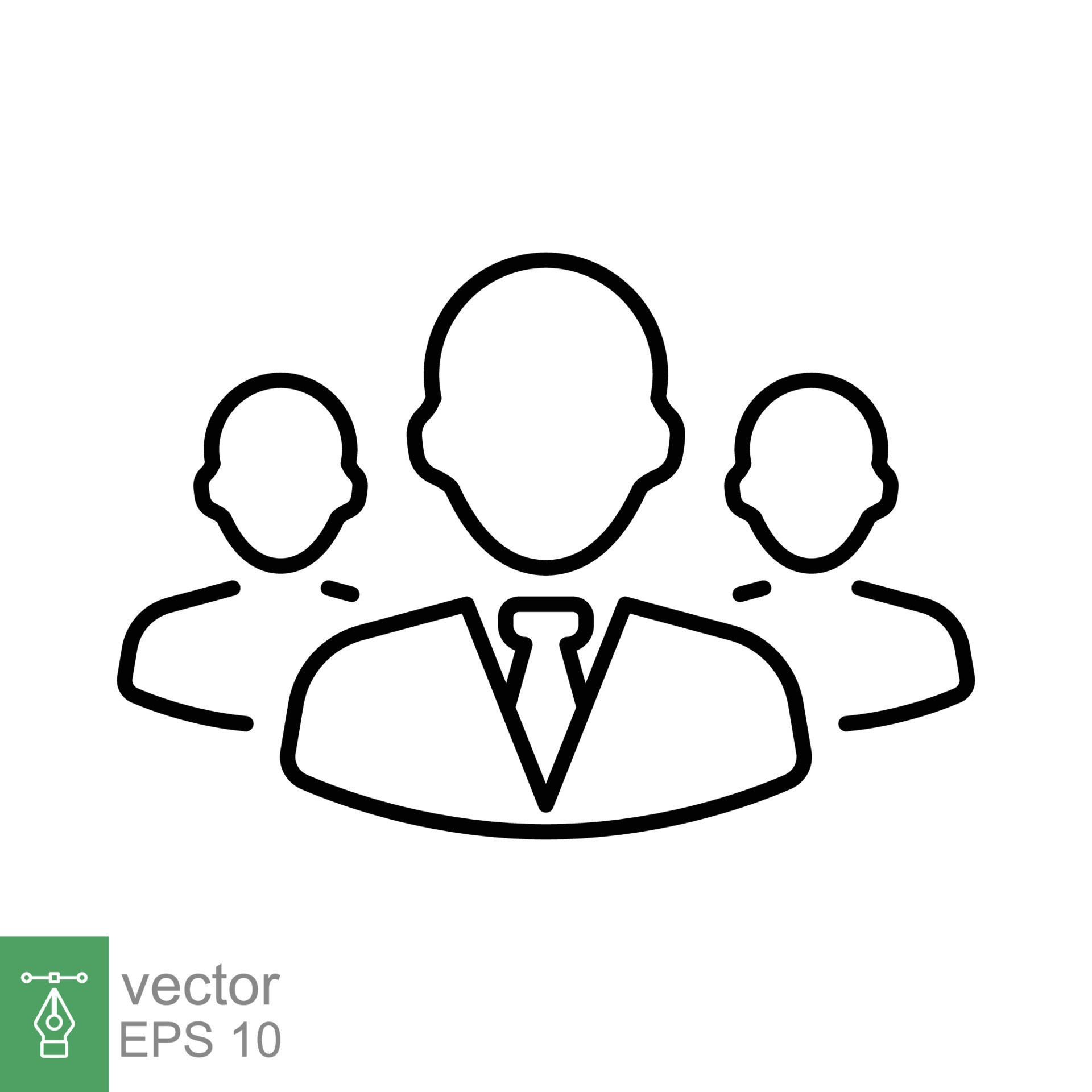 Business team icon. Simple outline style. Boss, executive, ceo, people