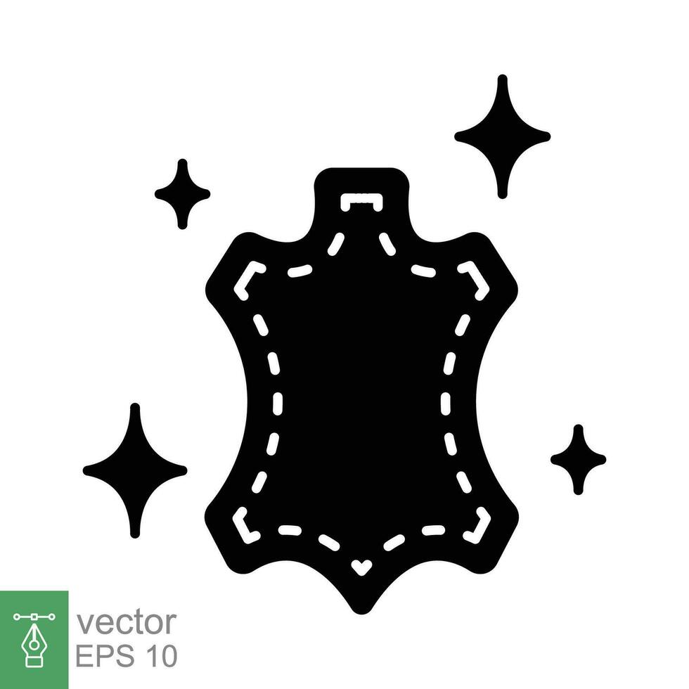Leather dry cleaning icon. Simple solid style. Clothes, laundry, garment, clean, hygiene concept. Black silhouette, glyph symbol. Vector illustration isolated on white background. EPS 10.