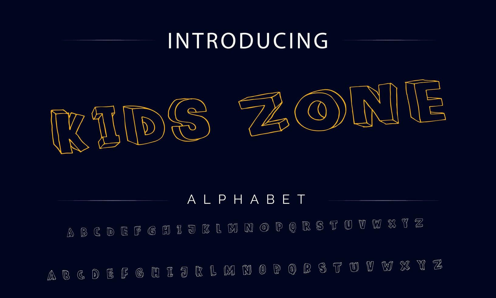 Colorful stylized font and alphabet vector