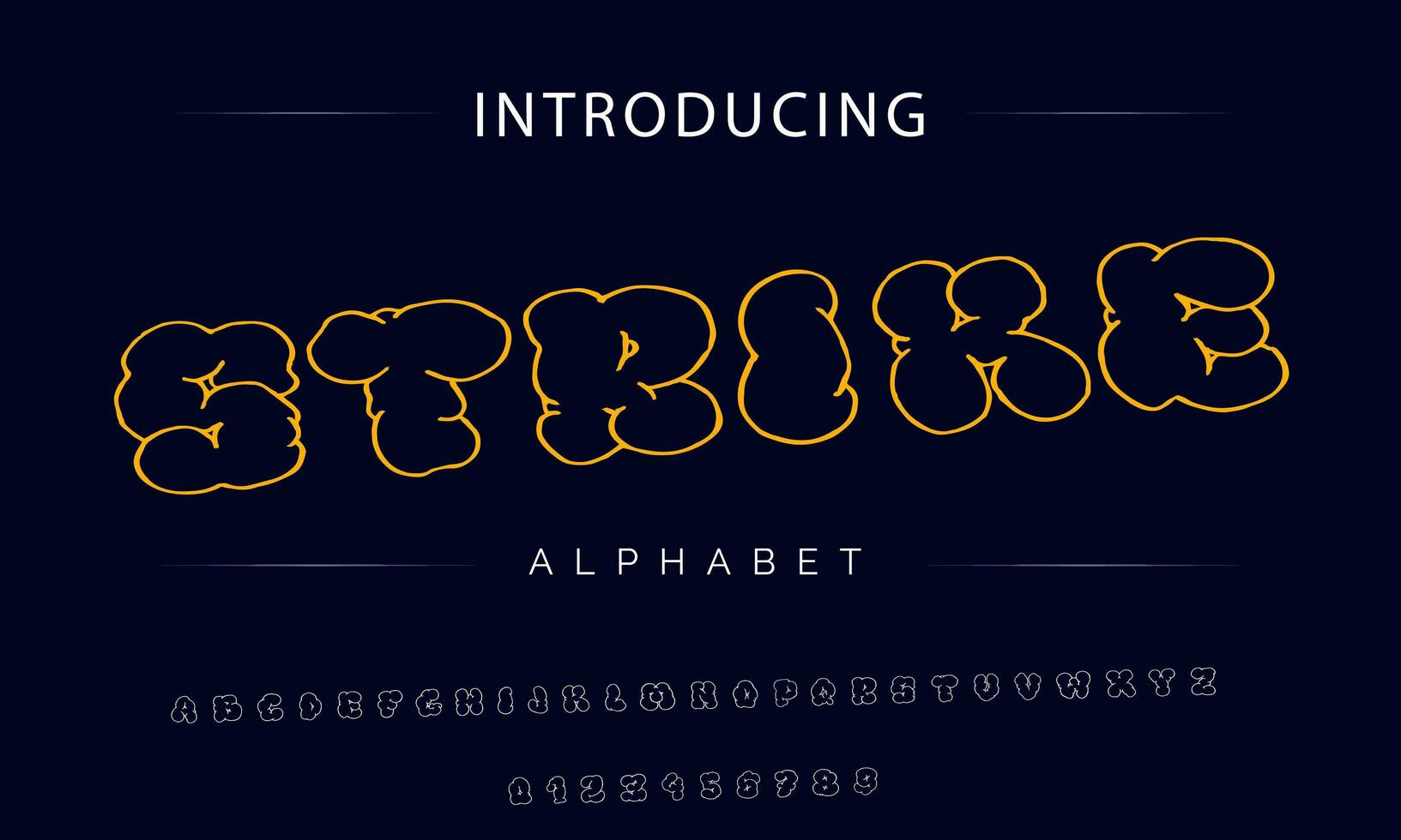 Colorful stylized font and alphabet vector