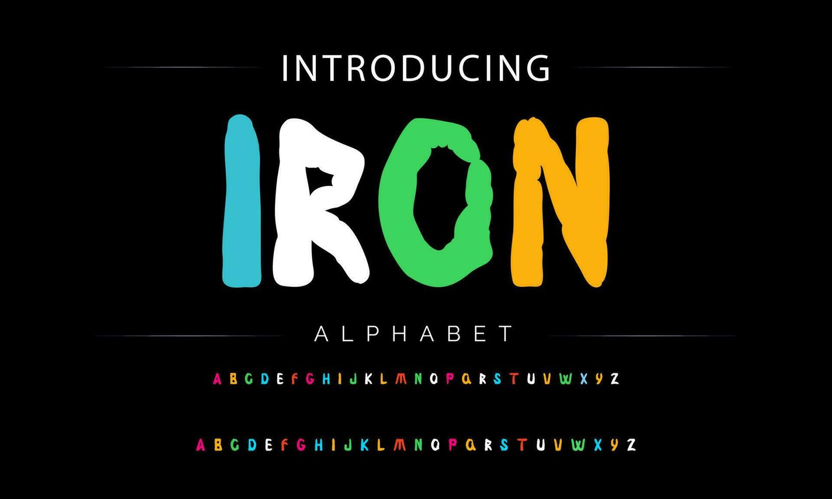 Funky colorful cartoon font type. Vector alphabet