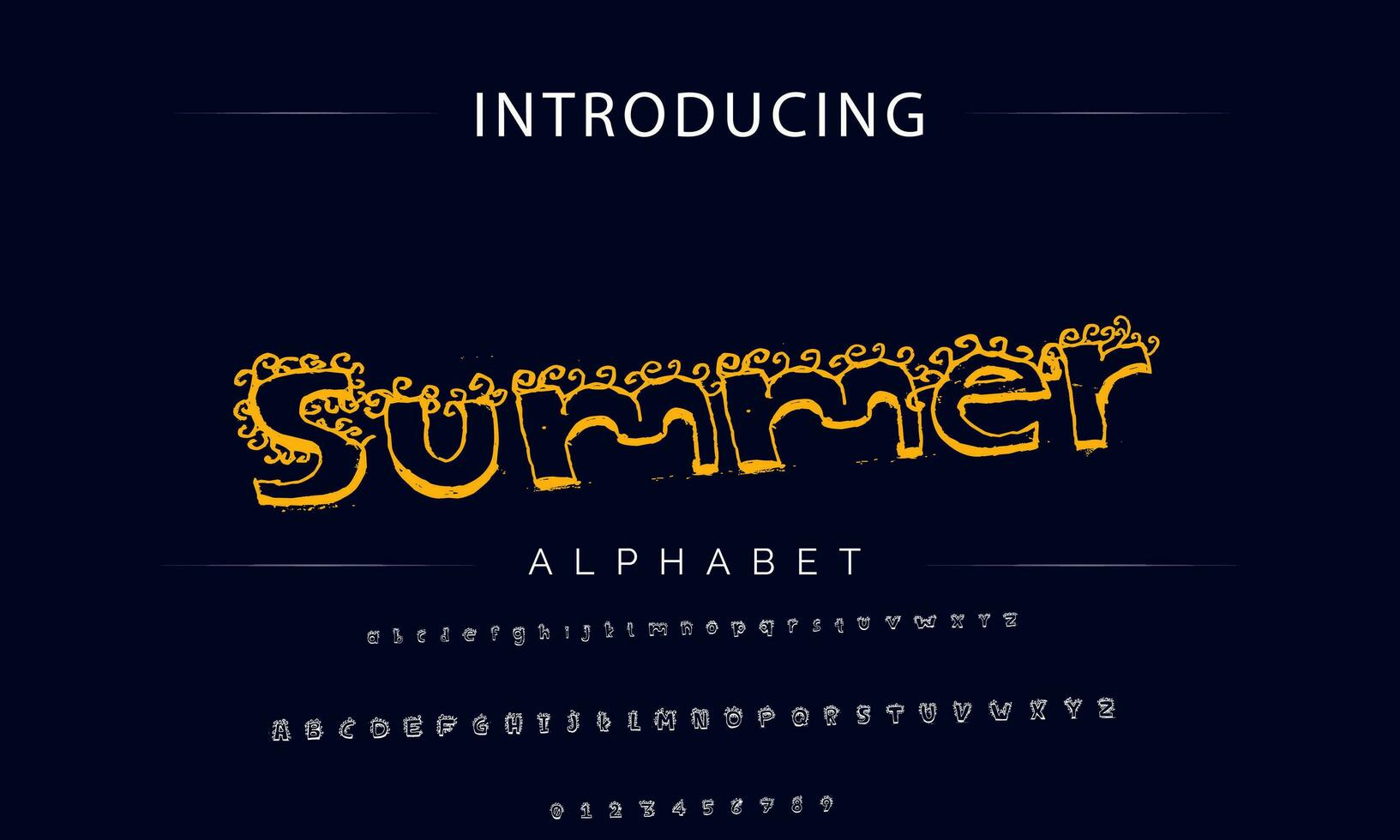 Colorful stylized font and alphabet vector