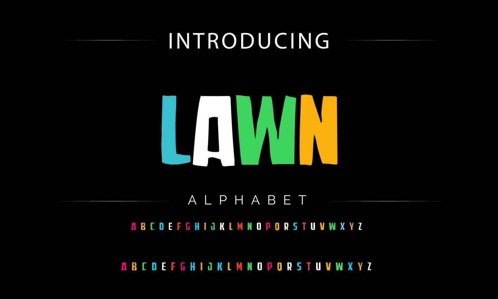 Funky colorful cartoon font type. Vector alphabet