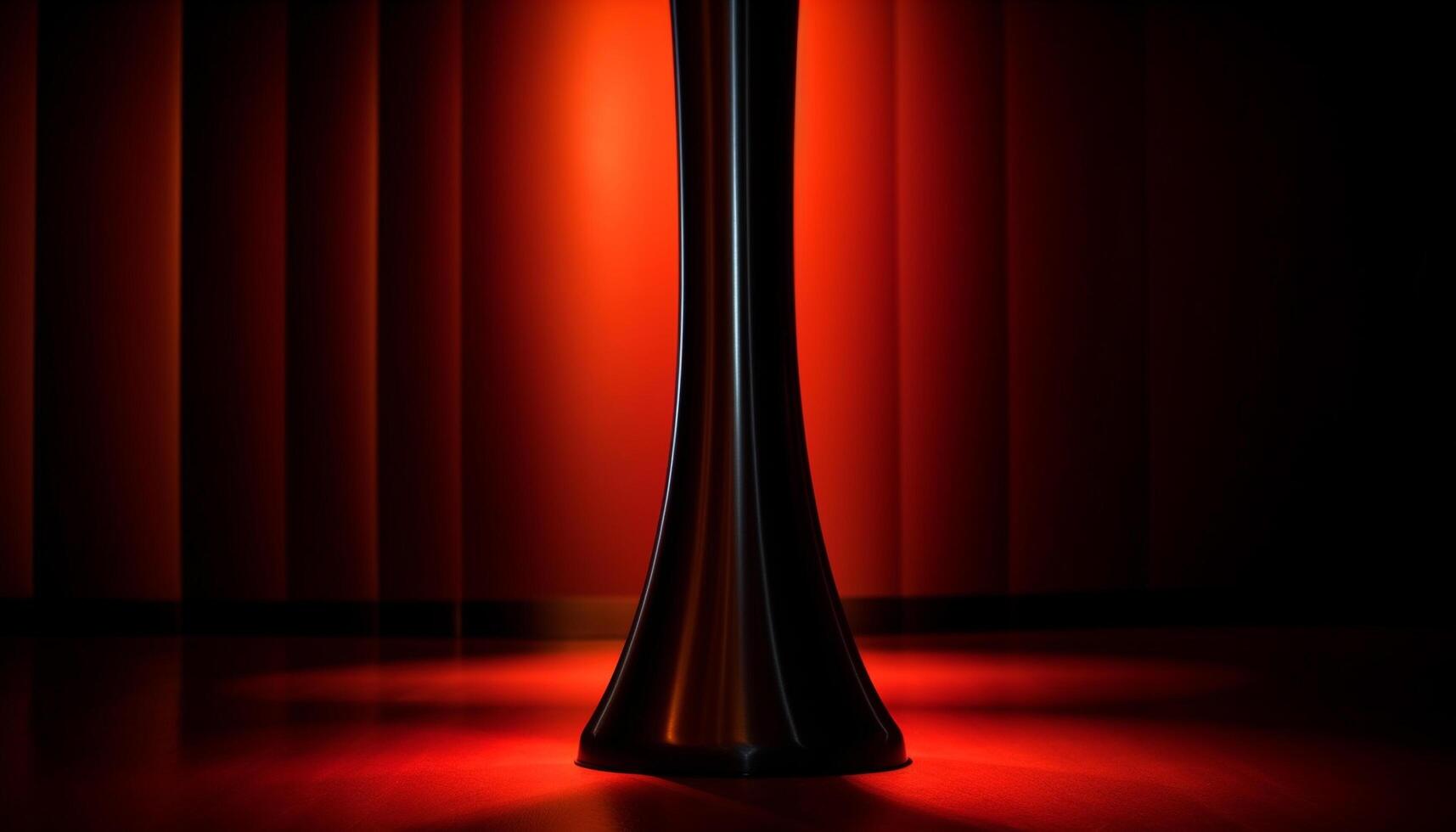 Shiny spotlight illuminates empty stage theater backdrop generated by AI photo