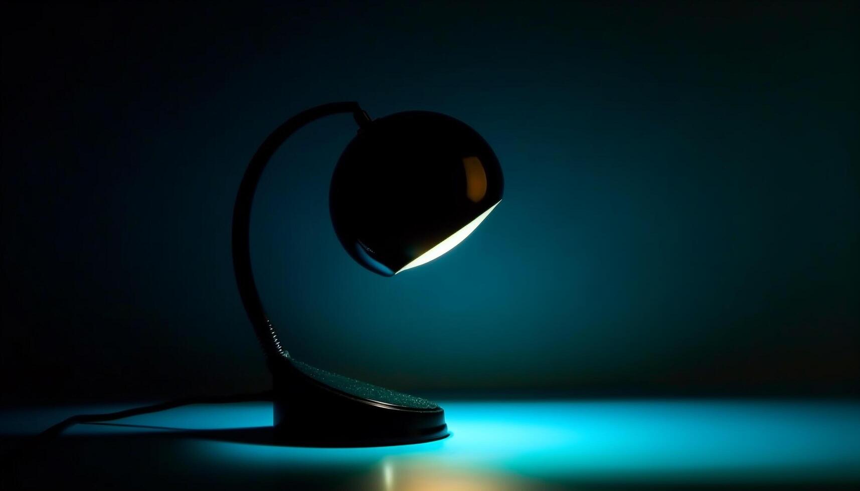 Glowing electric lamp spotlights modern design concept generated by AI photo