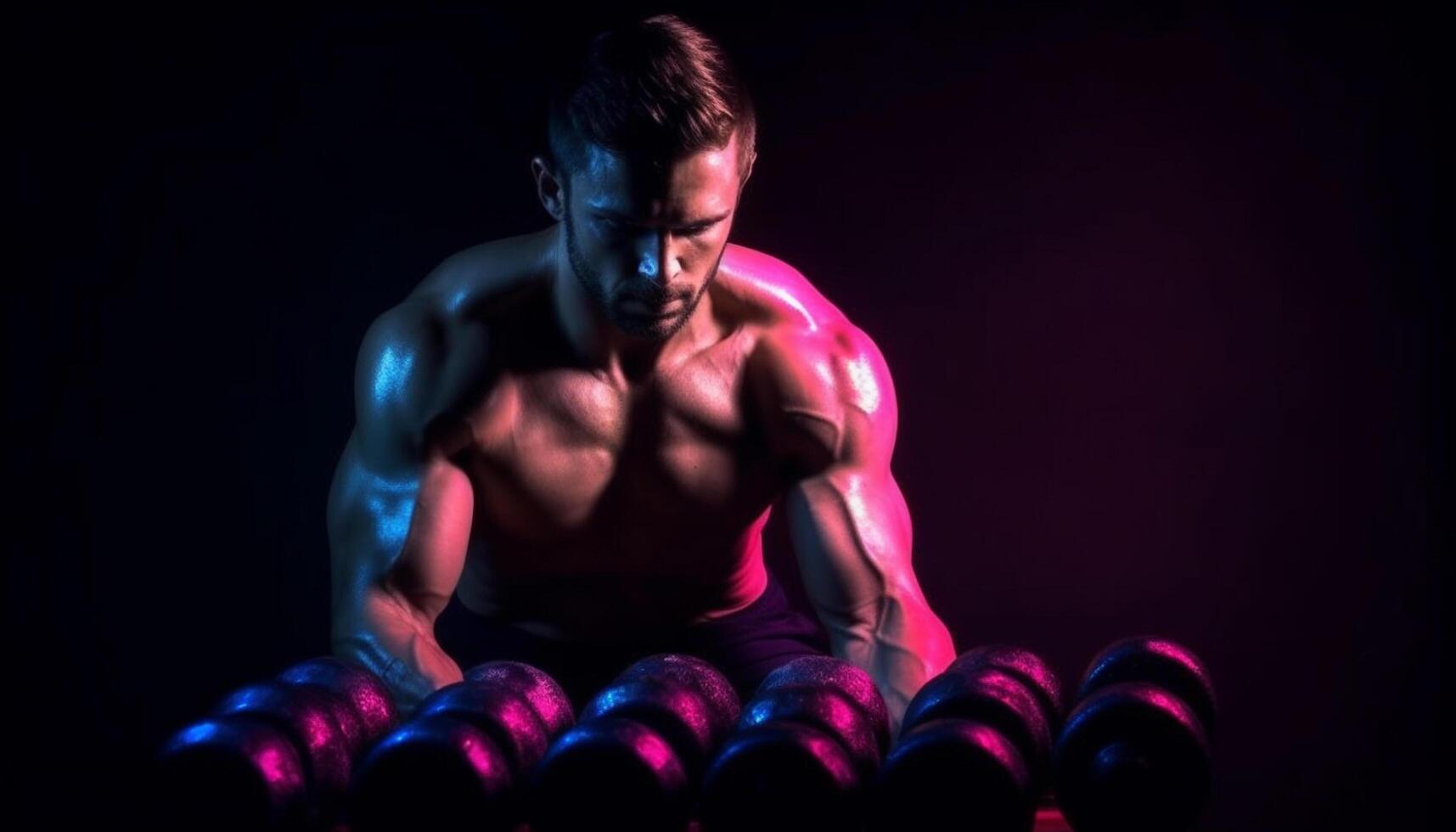 Methodical weight training builds muscular, healthy men generated by AI photo
