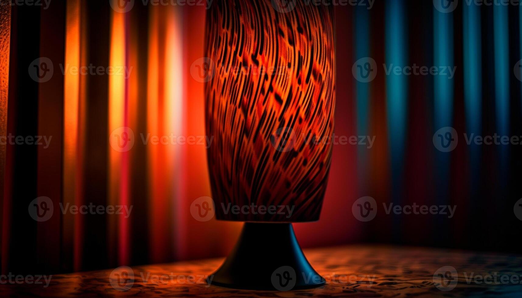 Illuminated stage adorned with glowing velvet backdrop generated by AI photo