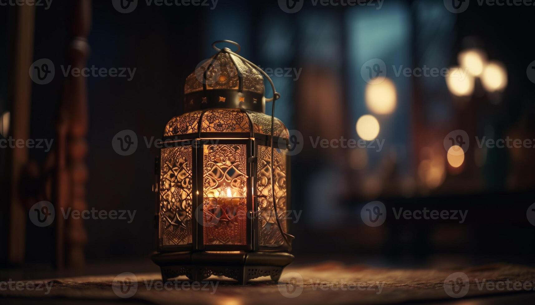 Ramadan lanterns illuminate Arabian nights with history generated by AI photo