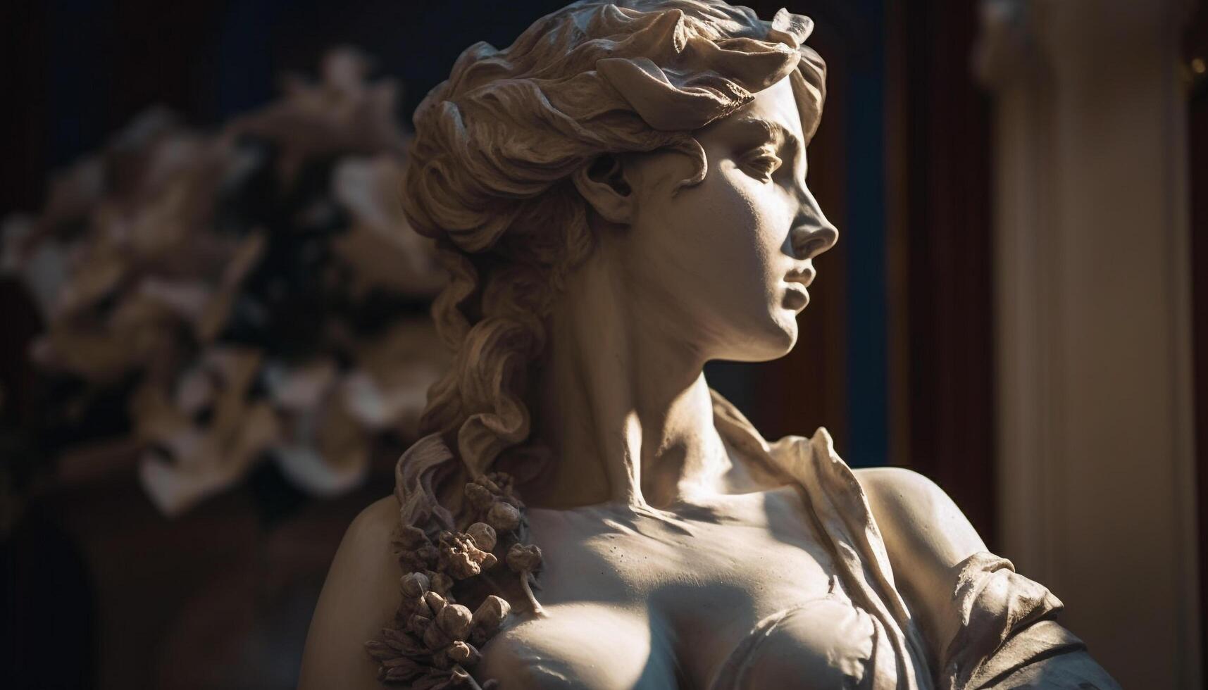 Naked female sculpture, symbol of beauty and sensuality generated by AI photo