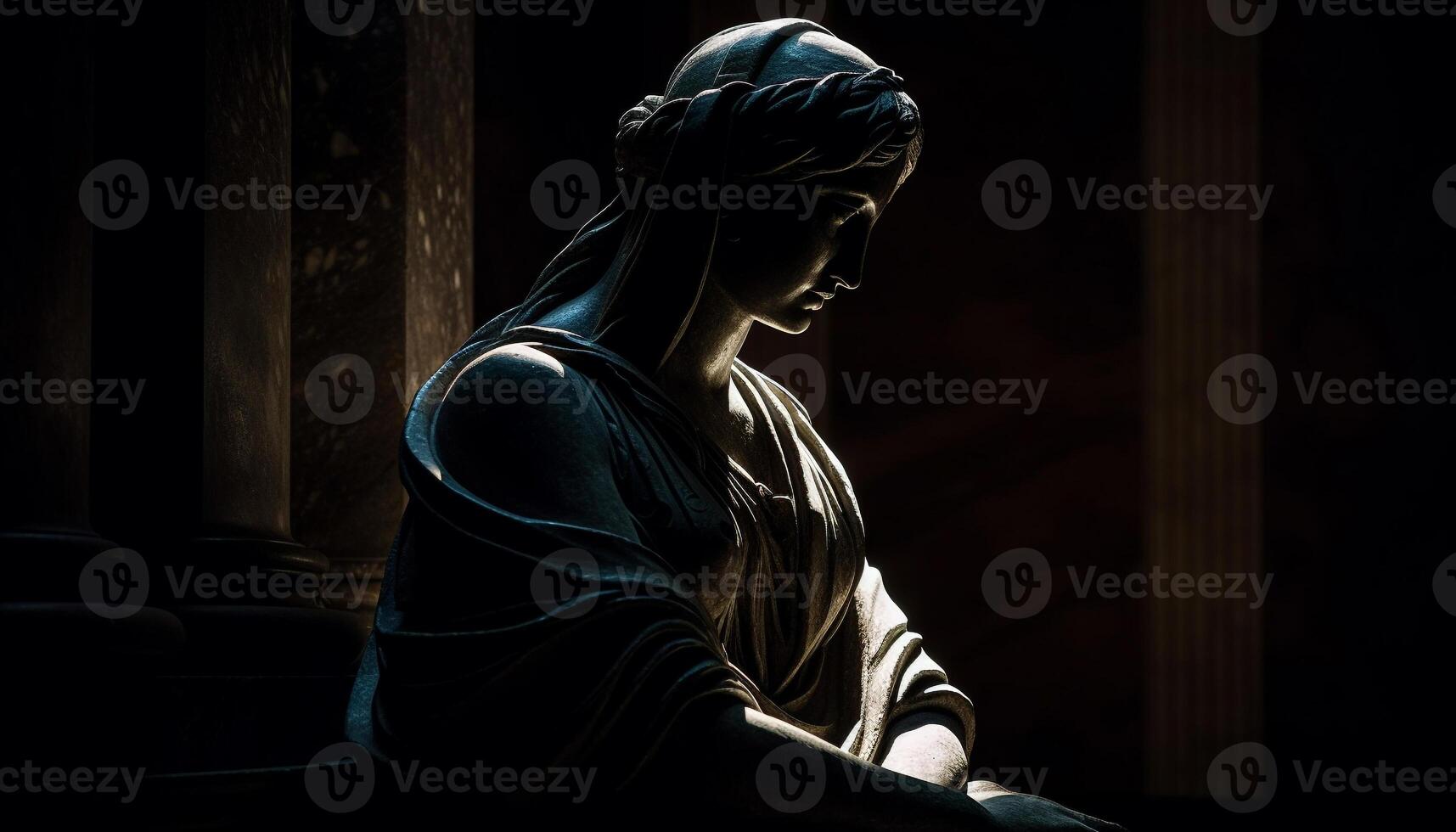 One person meditates in peaceful chapel outdoors generated by AI photo