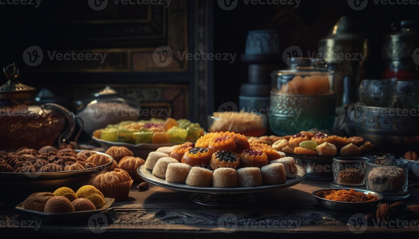 Fresco hecho en casa Fruta postre en rústico madera mesa generado por ai foto