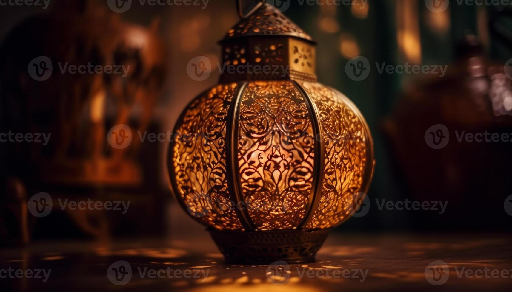 un antiguo linterna, iluminado un turco recuerdo generado por ai foto