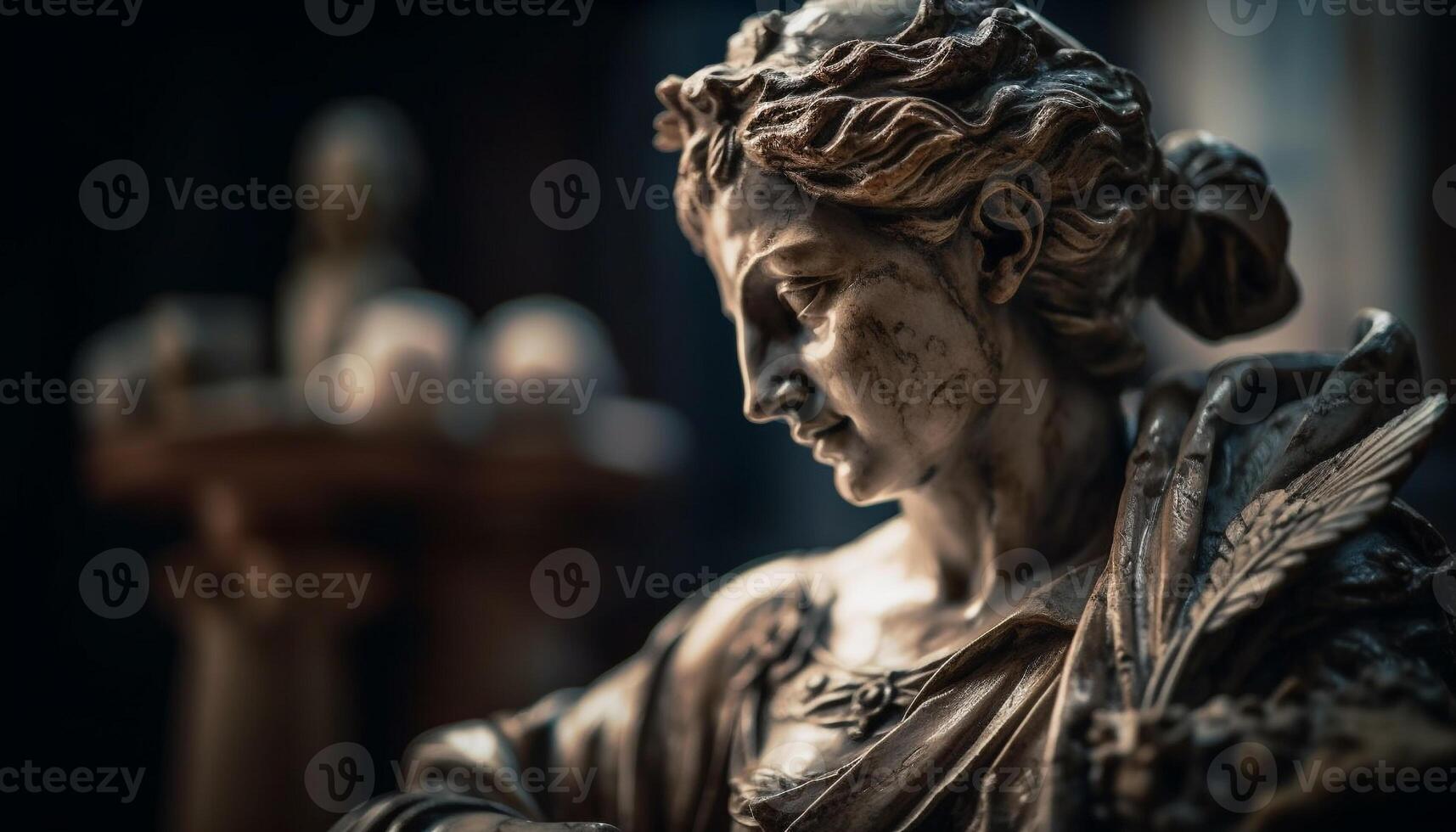 Men praying at an old Catholic monument generated by AI photo