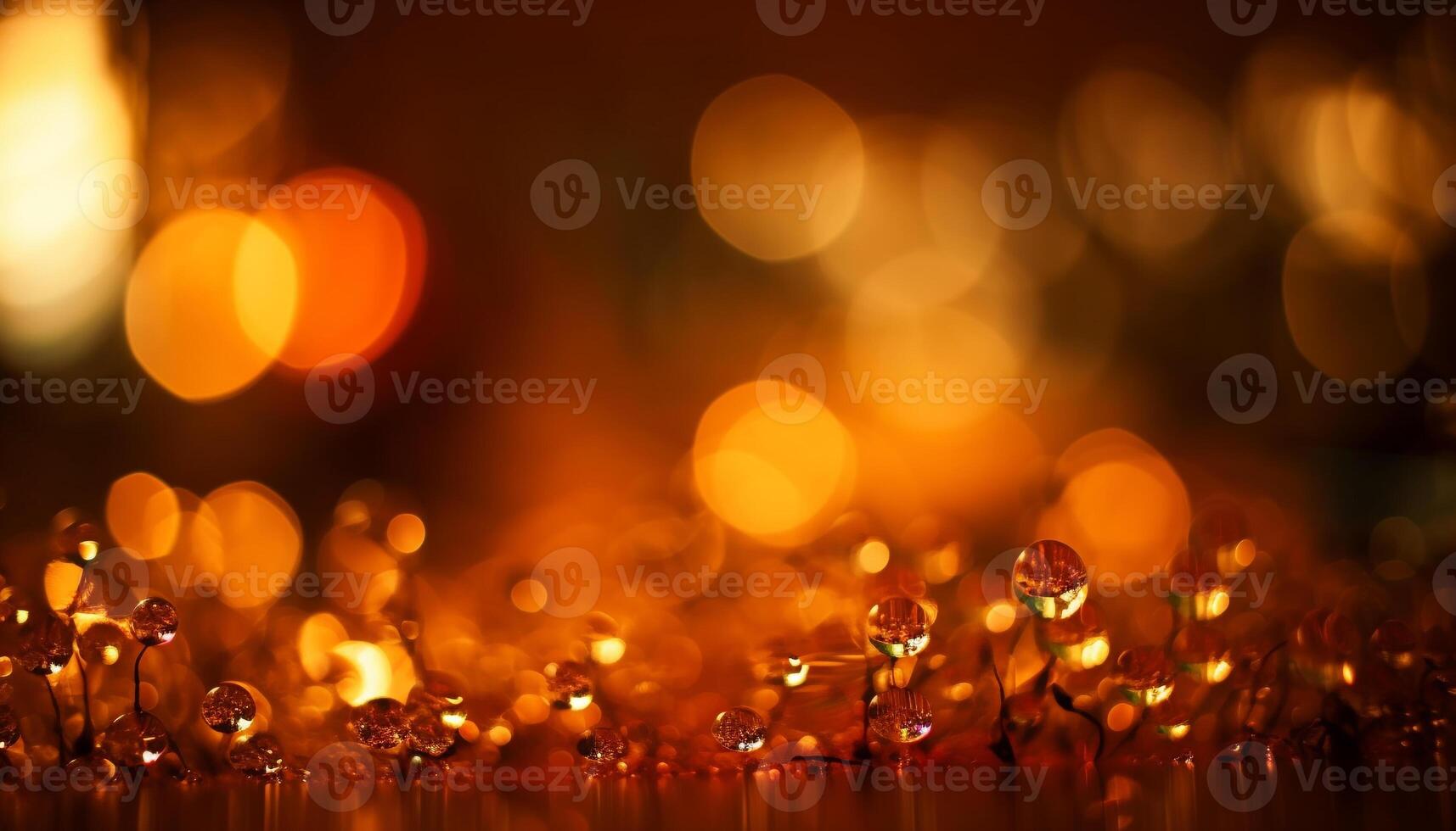 Glowing candle and festive lights illuminate winter night generated by AI photo