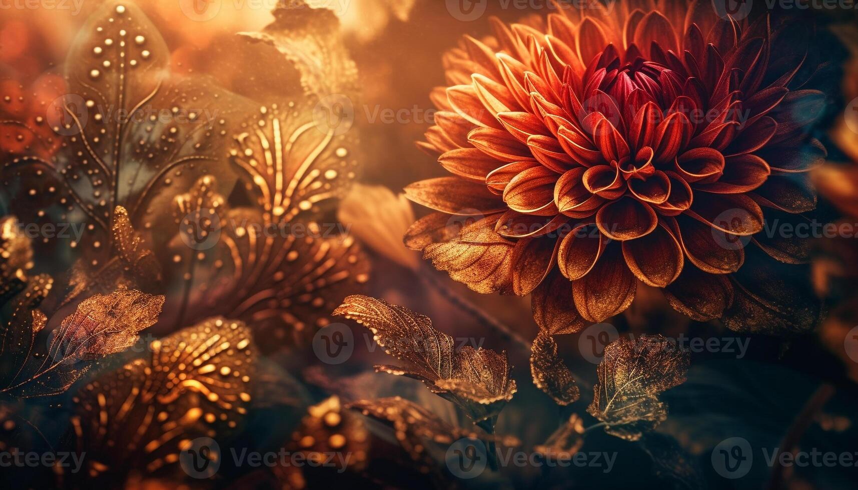 Growth of Love Vibrant Chrysanthemum Blossom Decoration generated by AI photo