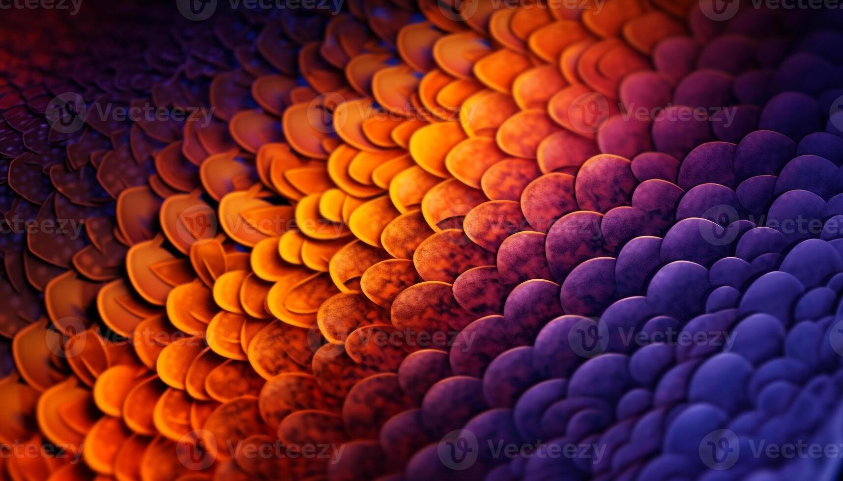 Glowing vibrant colors illuminate abstract textured shapes generated by AI photo
