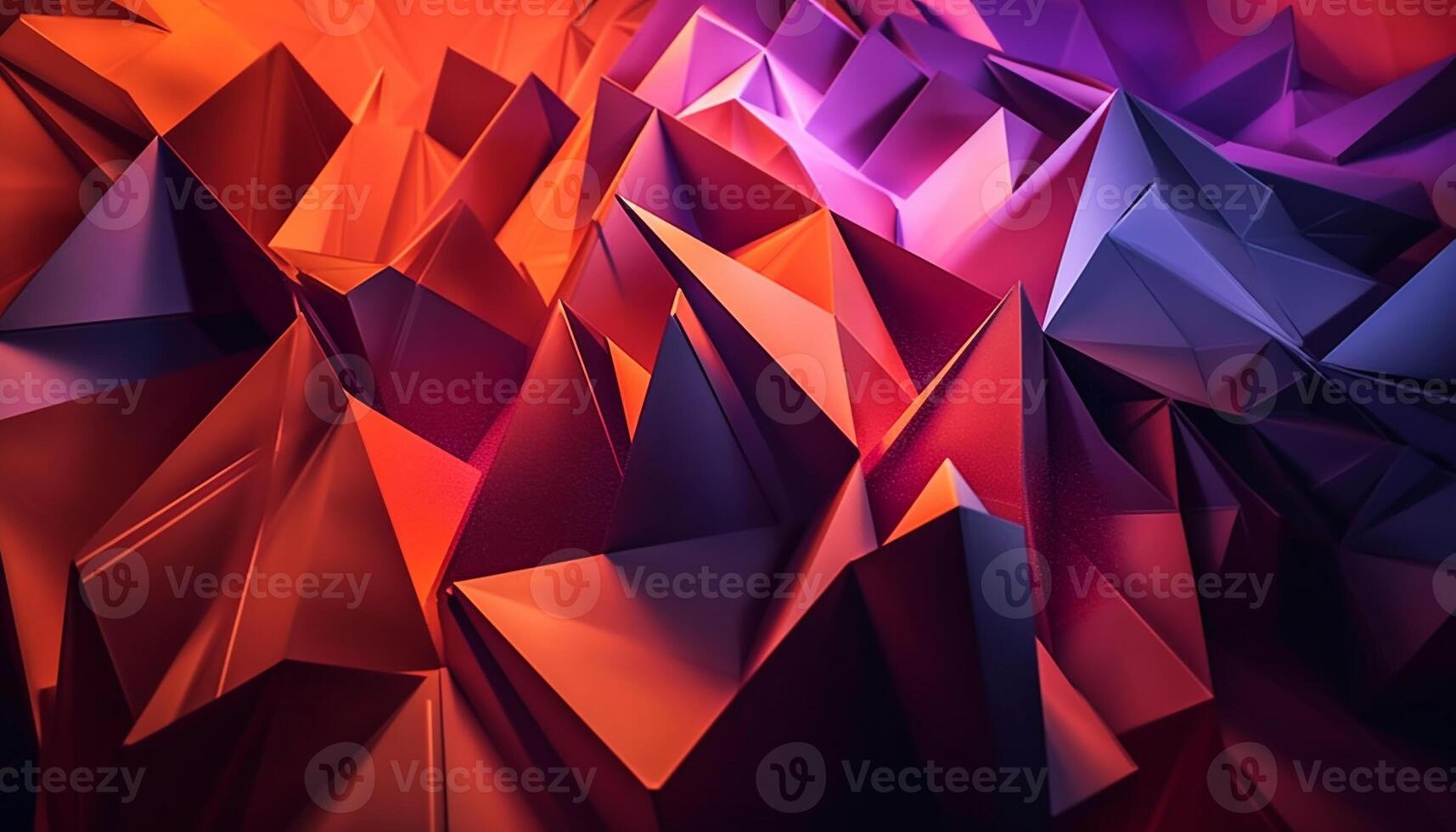 Colorful geometric patterns shine on abstract backdrop generated by AI photo