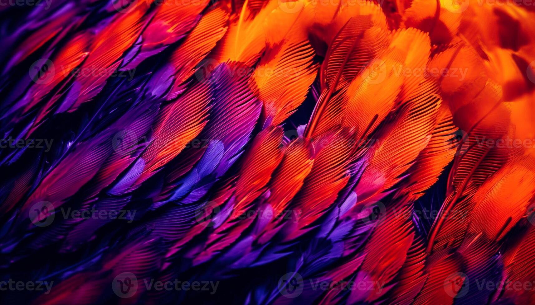 Vibrant macaw feathers create abstract beauty in nature generated by AI photo