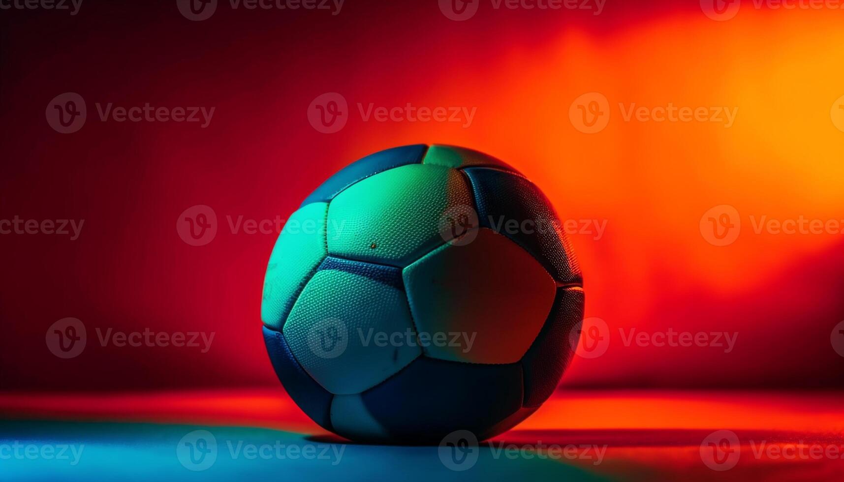 Competitive soccer ball ignites championship success flames generated by AI photo