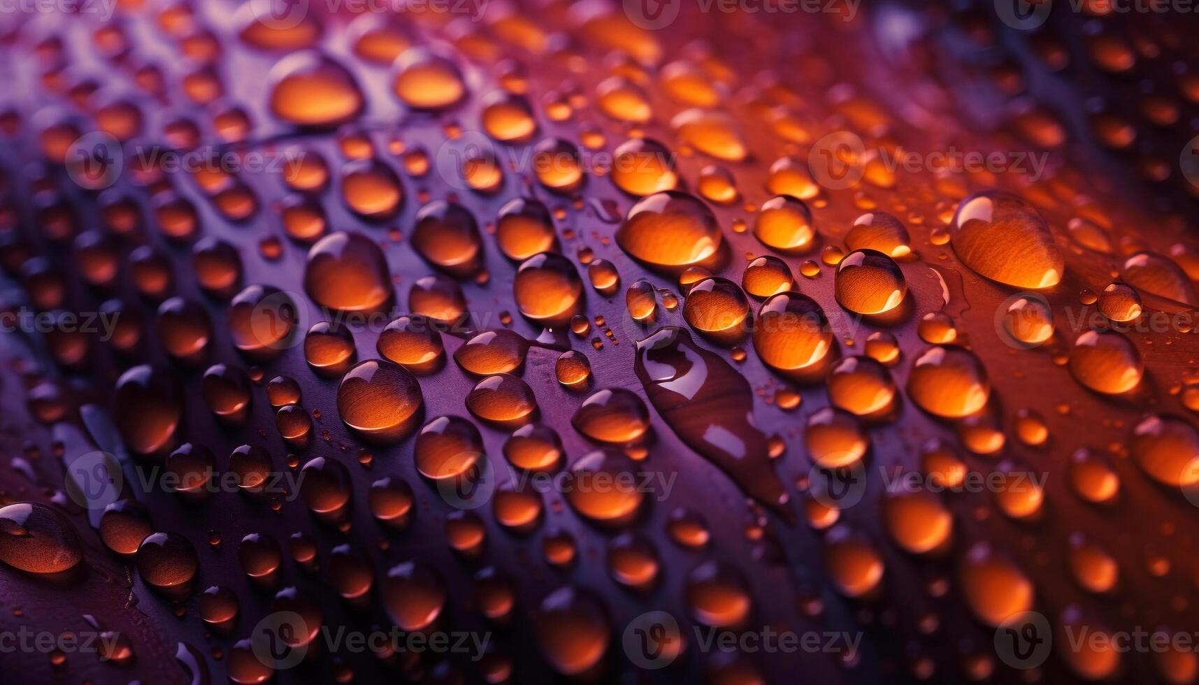 Multi colored raindrops on shiny car window reflect backdrop generated by AI photo