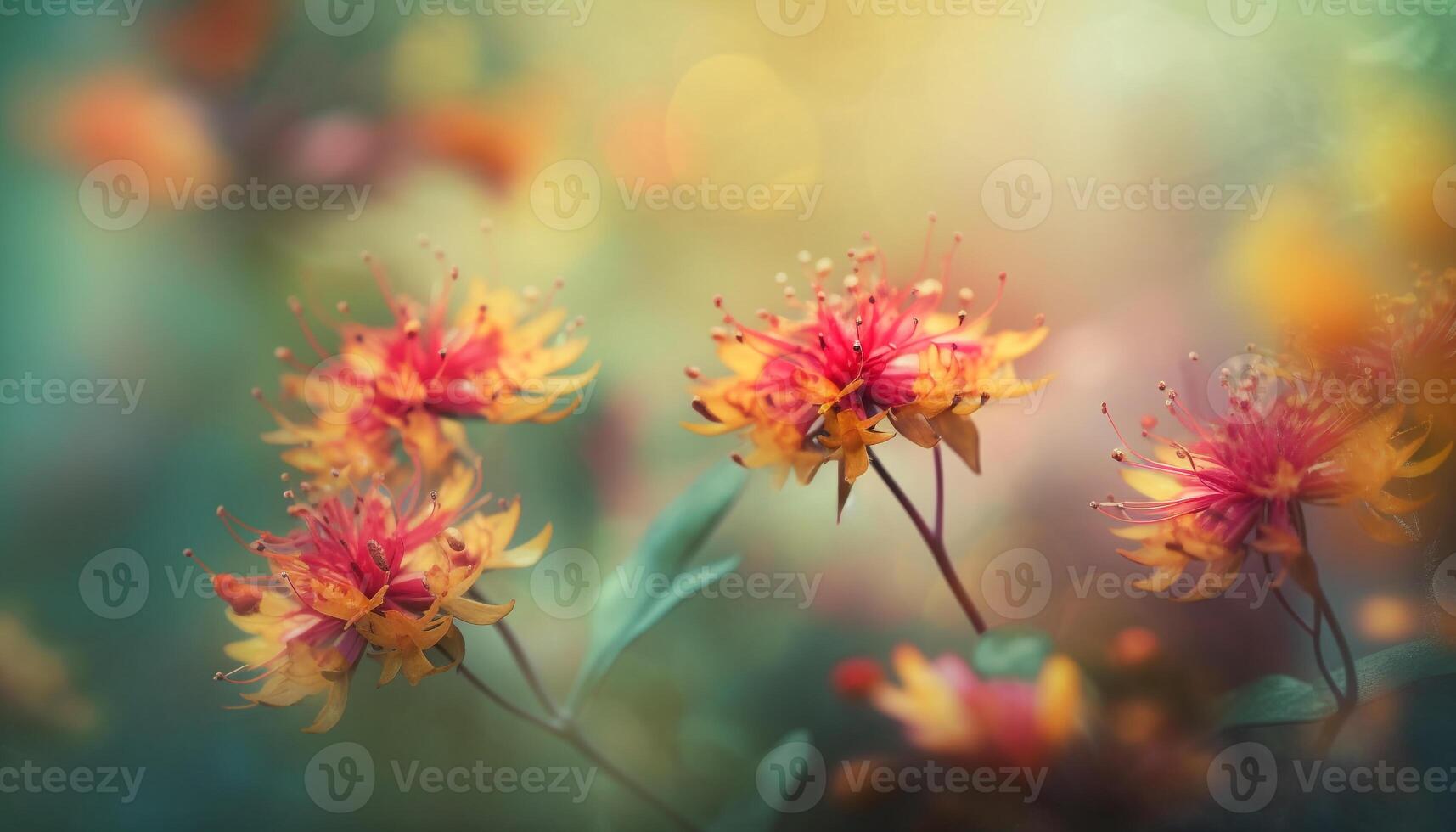 Vibrant petals bloom, pollen pattern radiates beauty generated by AI photo