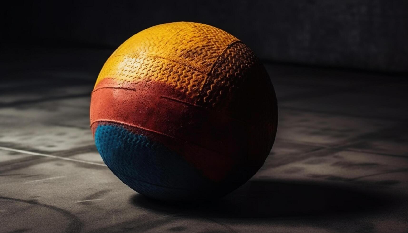 cuero esfera late baloncesto, éxito en competencia generado por ai foto