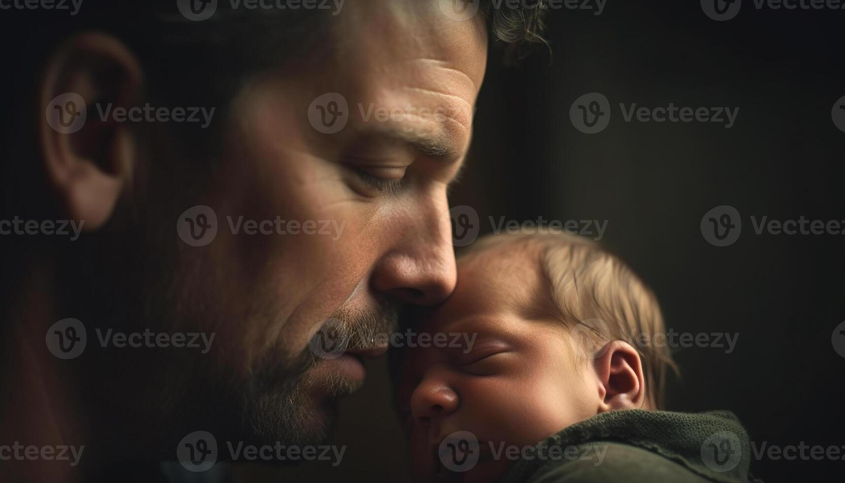 Love and bonding between father and son generated by AI photo