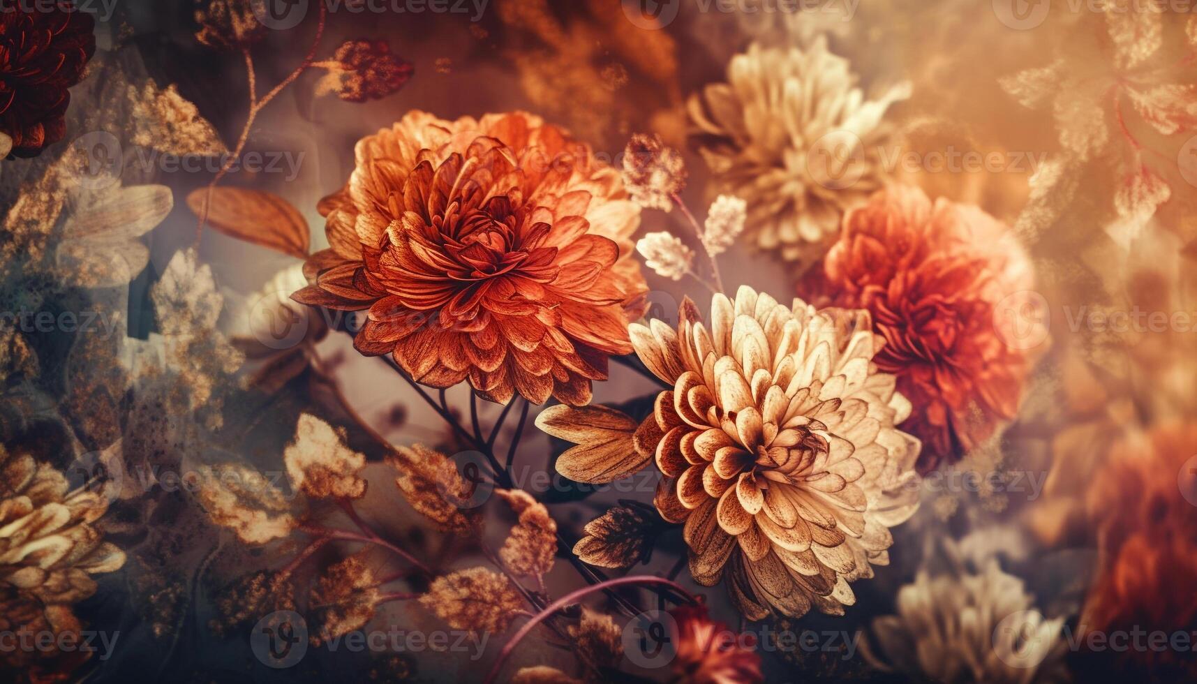 Rustic chrysanthemum bouquet adds beauty to outdoors generated by AI photo