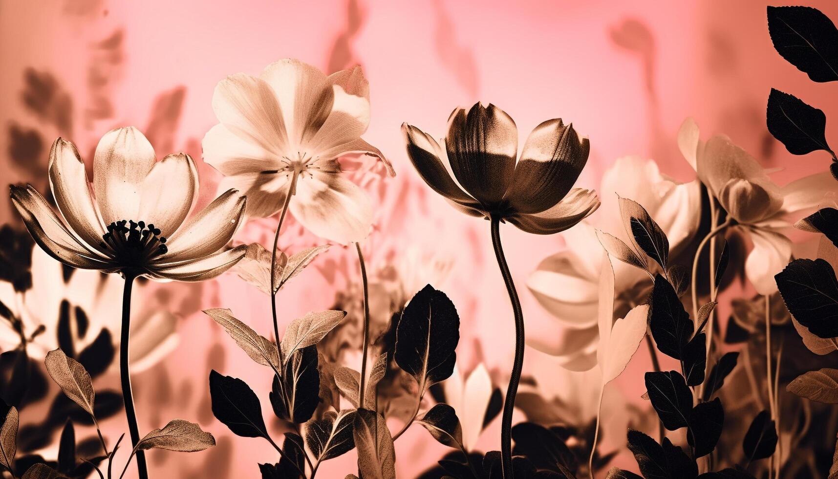 vibrante ramos de flores floración en campo prados generado por ai foto