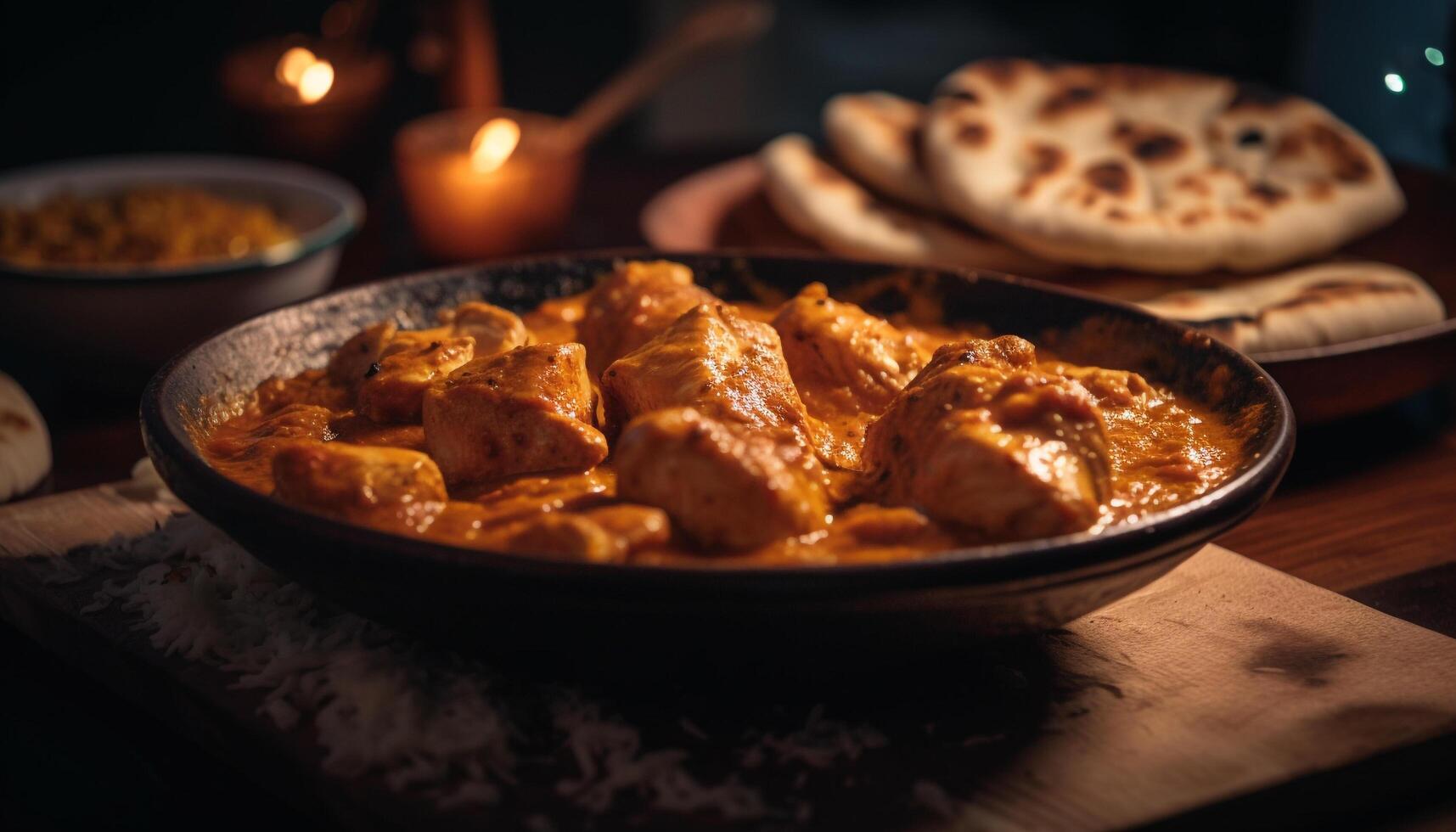 rústico comida cocido adentro, alto temperatura fuego calor generado por ai foto