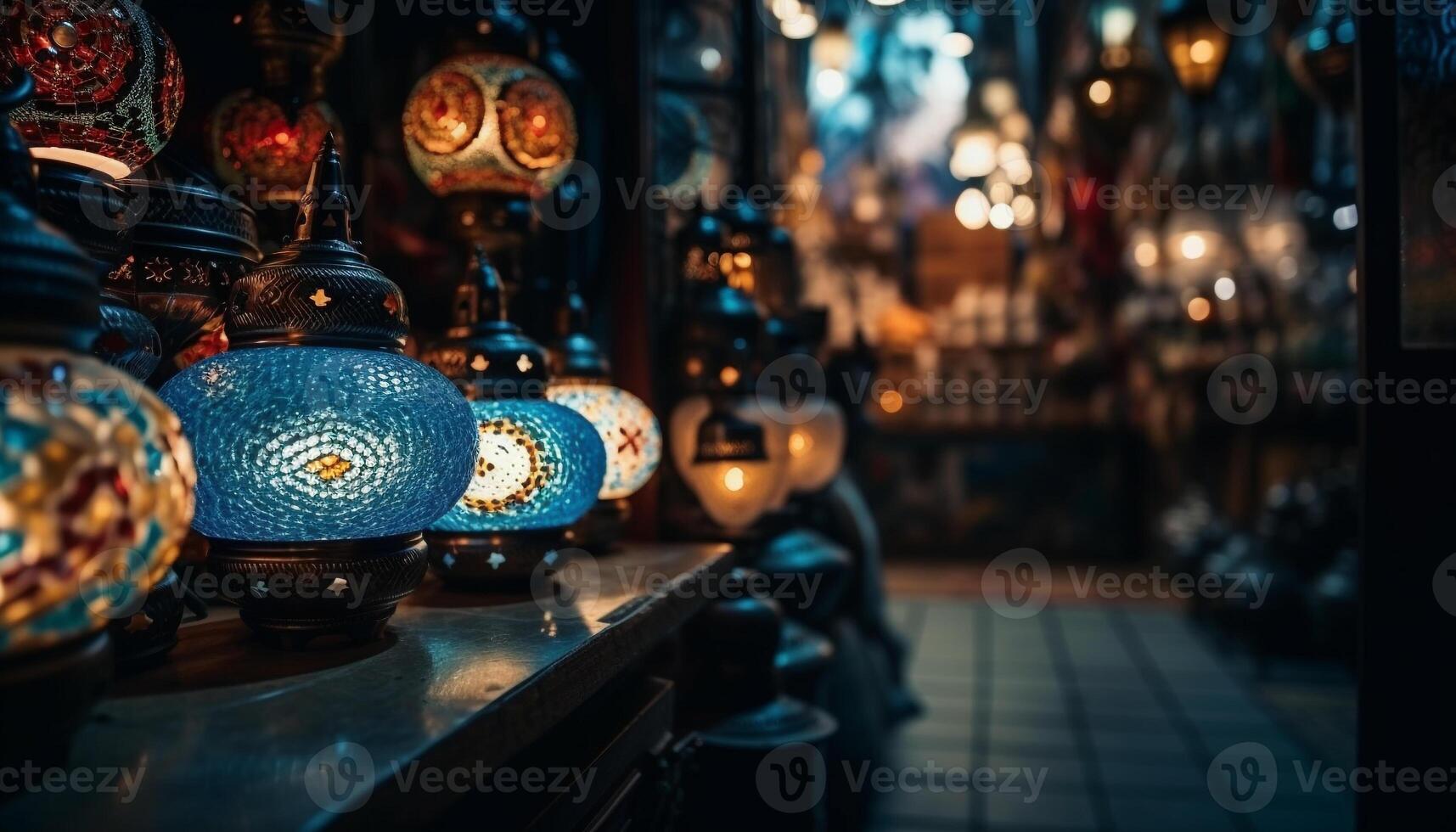 Glowing lantern, vintage and ornate workshop decor generated by AI photo