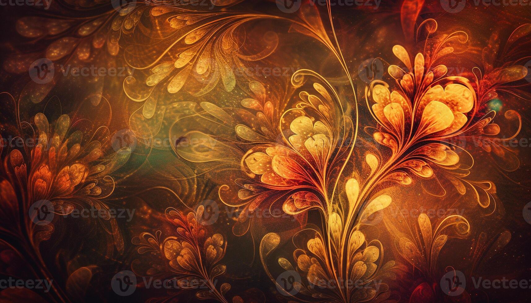 Floral pattern of elegance and creativity blossoms generated by AI photo