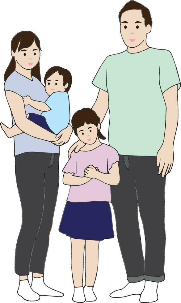 family photo together vector