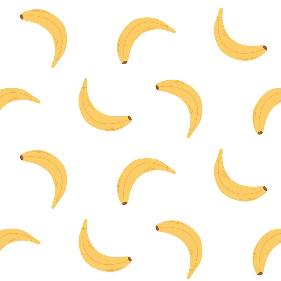 Childish seamless pattern with cute banana. Retro pattern with banana. Vector illustration. Groovy kids print with banana