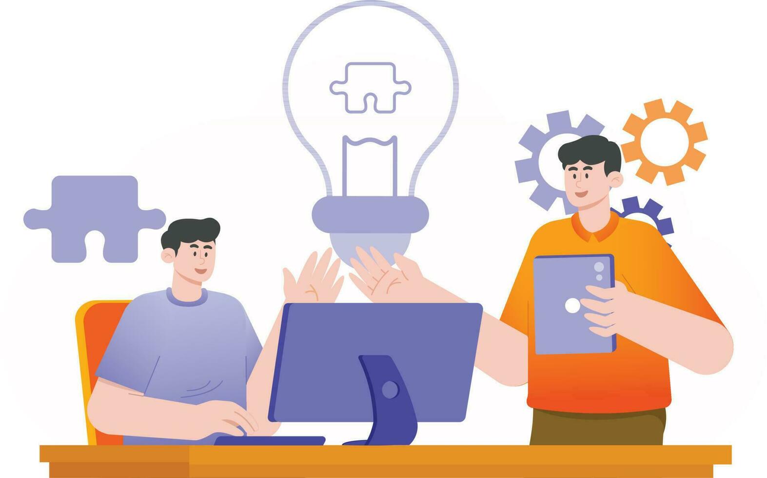 Completing Business Projects Illustration vector
