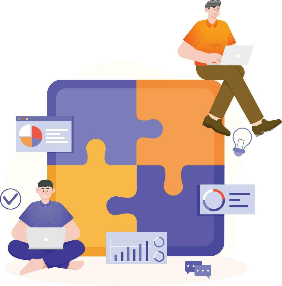 Work Project Collaboration Illustration vector