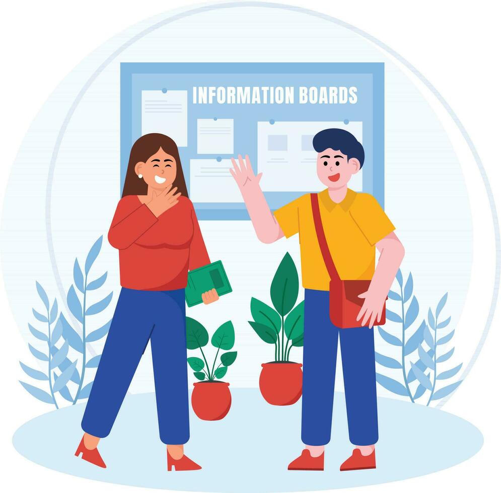 Students Discussing School Lesson Illustration vector
