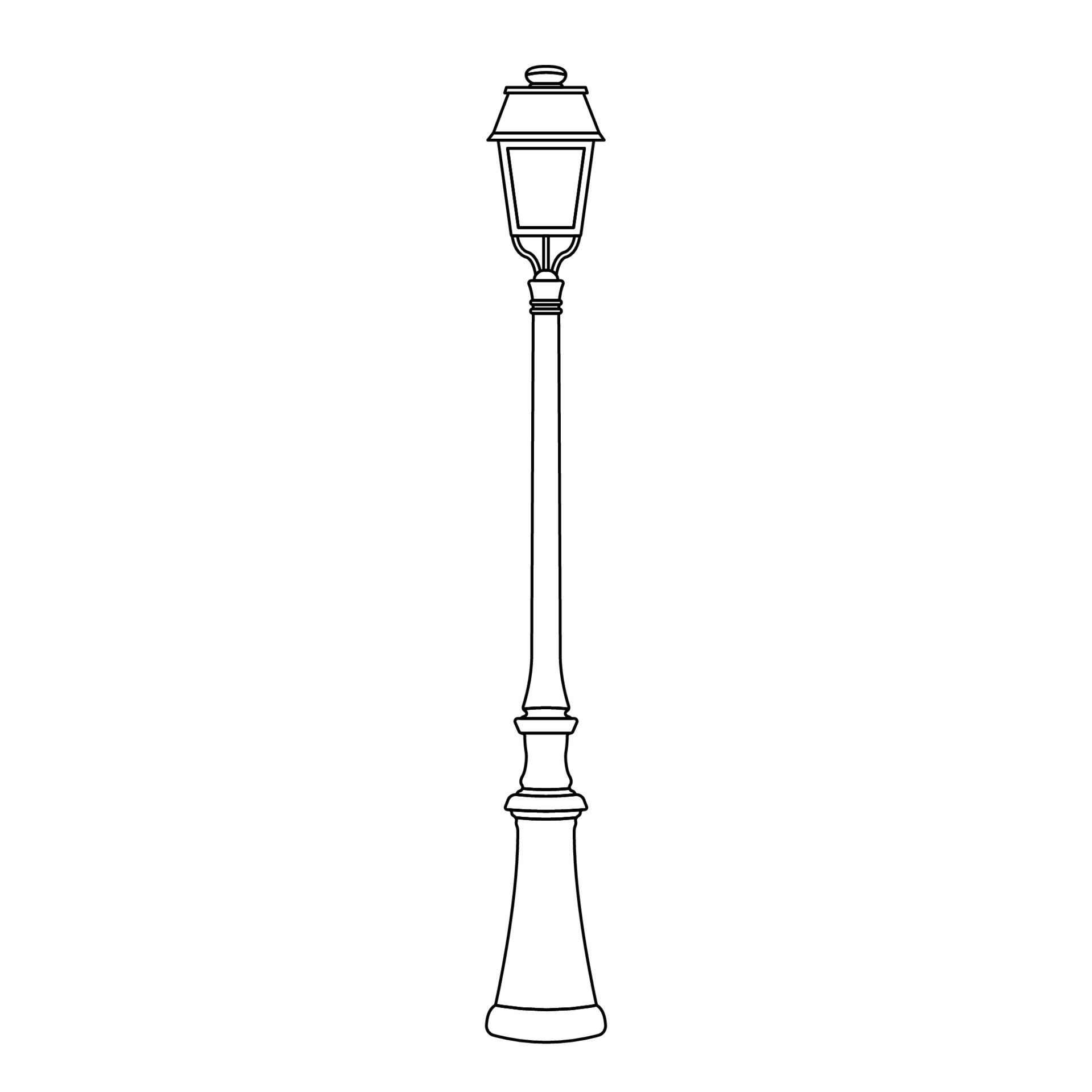 Street Lamp Post Outline Icon Illustration on White Background 24651660