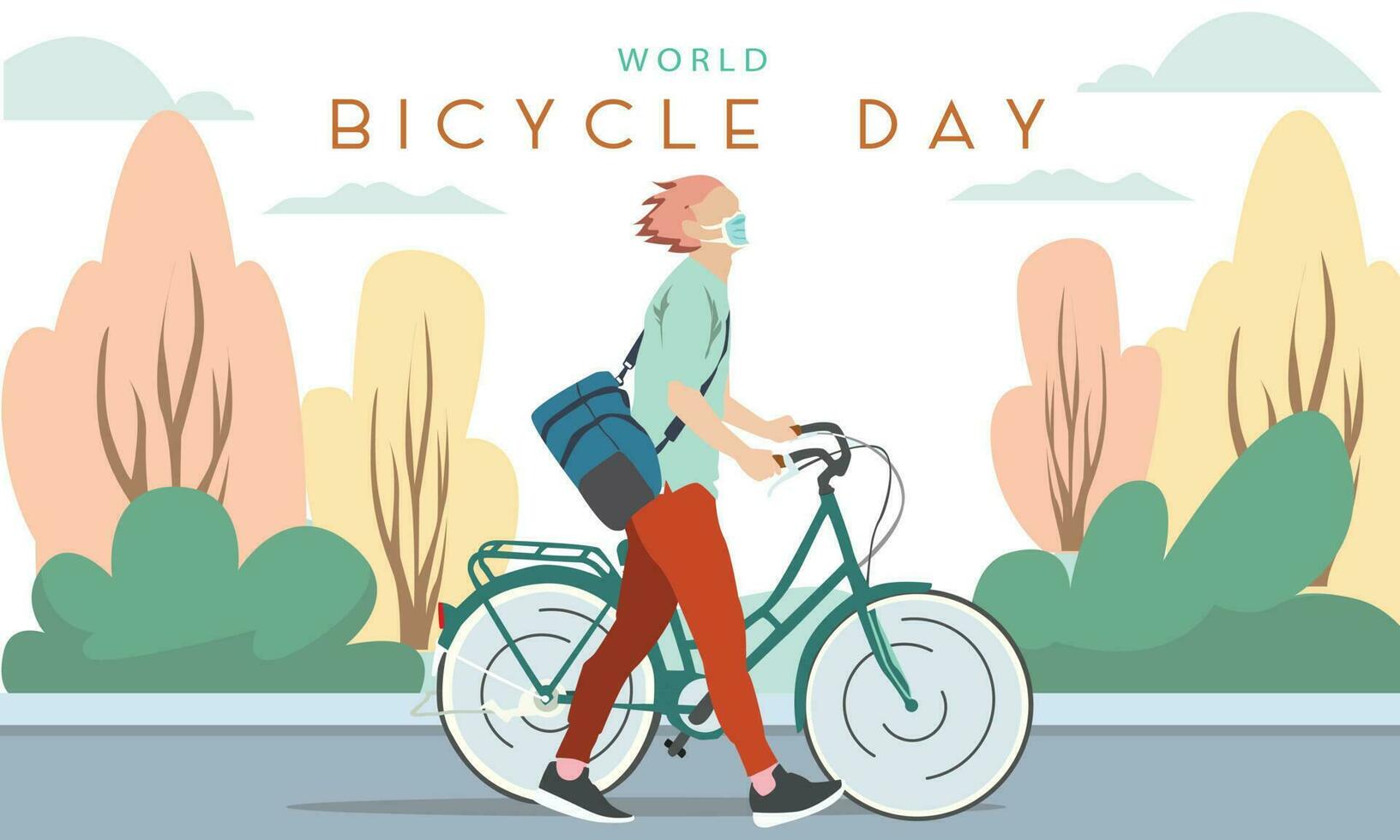 ilustración vector diseño mundo de bicicleta día