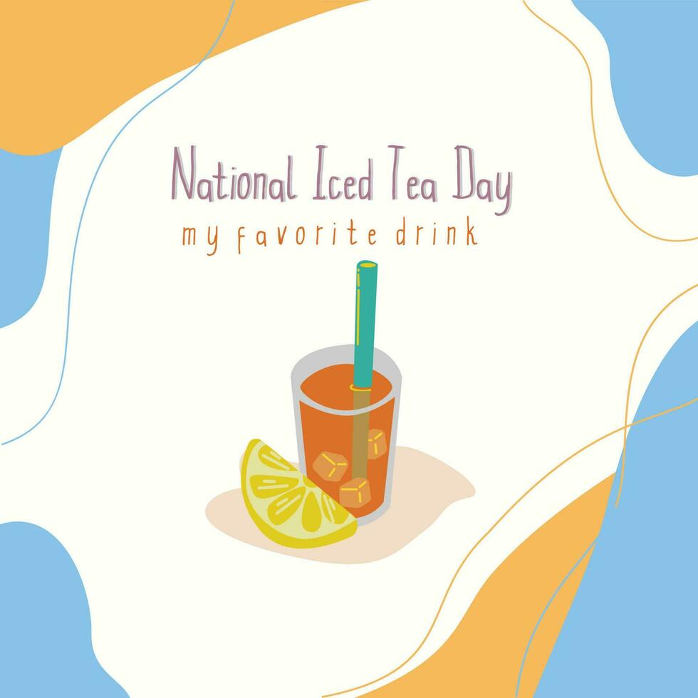 National Iced tea day template vector
