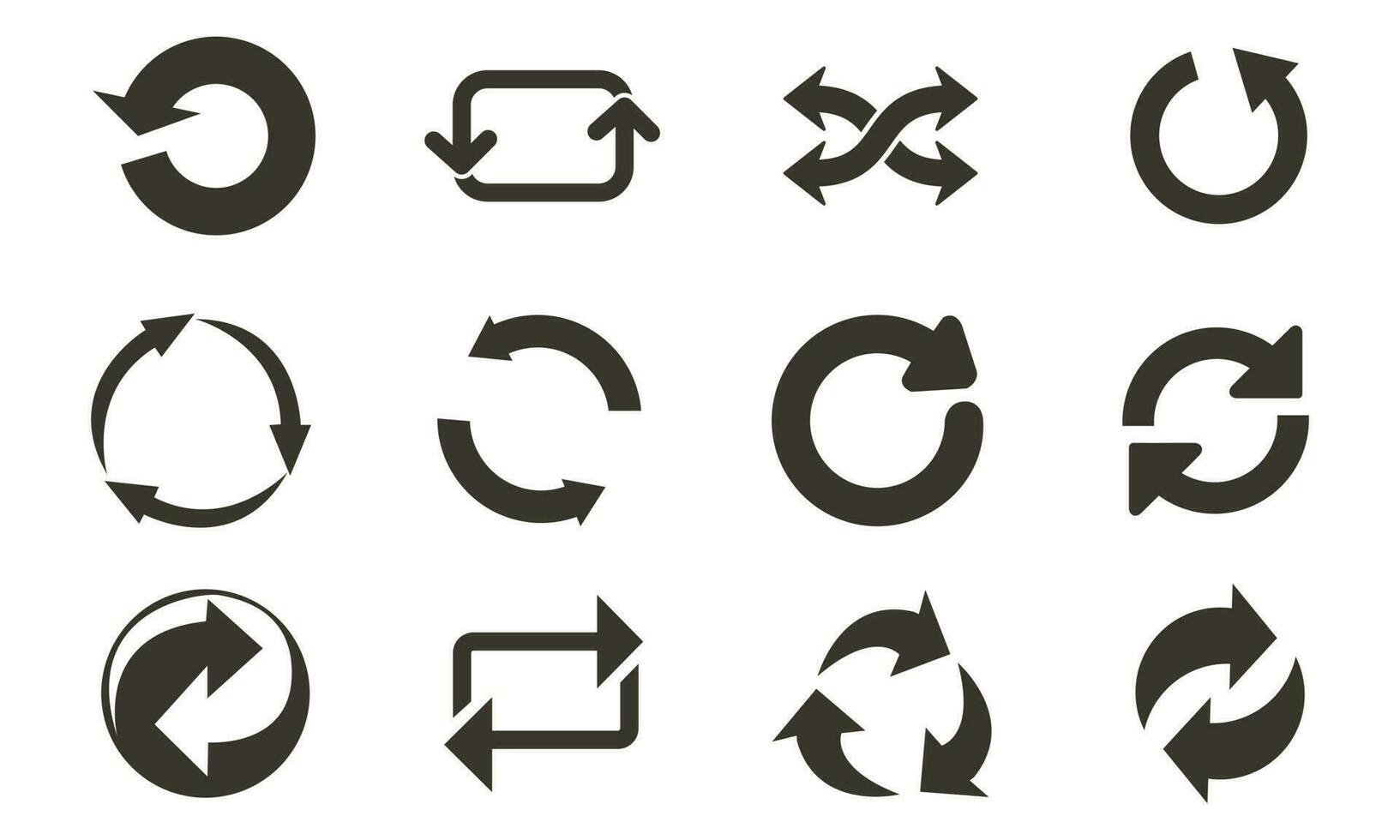 Set of symbols and signs of recycling, symbols isolated on white background vector