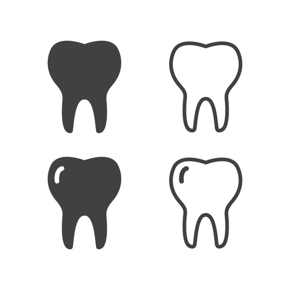 Set of  tooth icon isolated vector illustration.